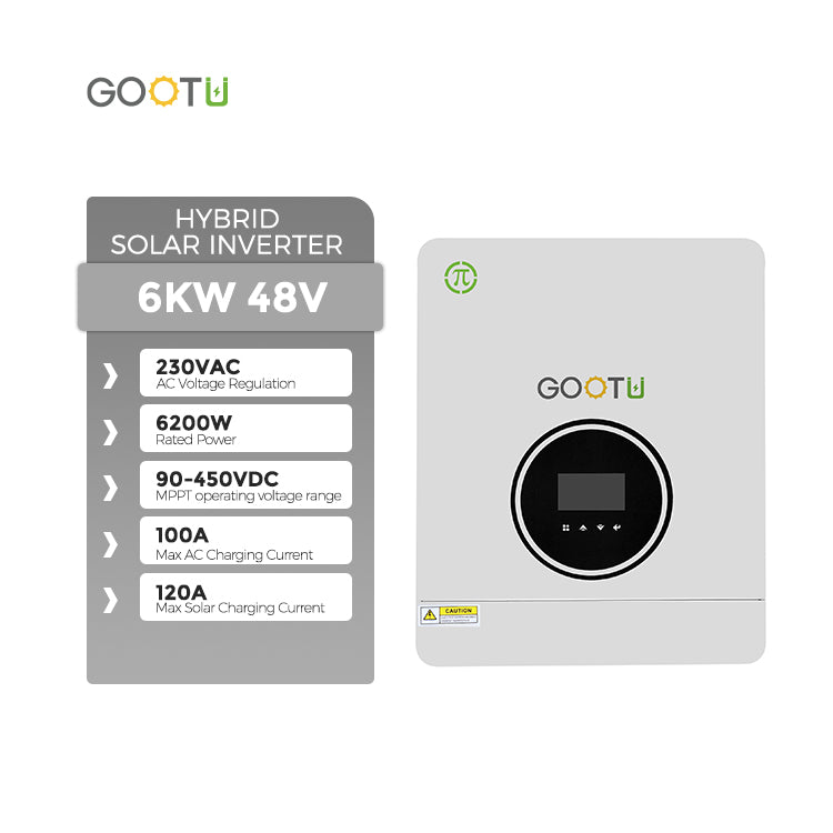 GOOTU in Stock 6.2KW 6000W Hybrid Solar Inverter With 120A MPPT Solar Charge Controller