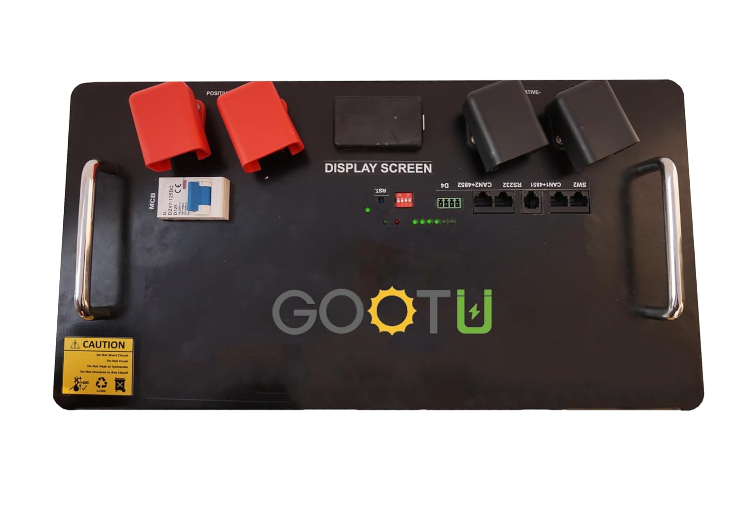 Gootu Solar Inverter Battery System, Black, Heavy Duty Lithium LFP, Digital Display Screen, Professional Control Panel with Multiple Ports (JK Smart BMS) (48V 100AH)